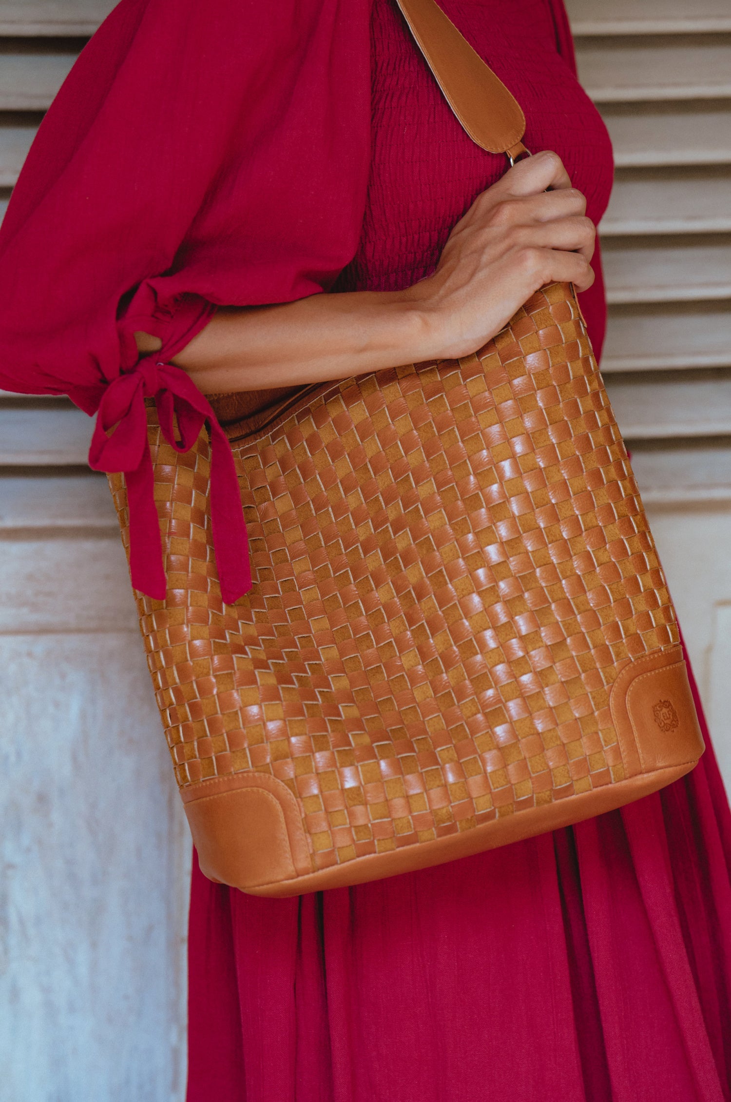 Soho Lane Woven Leather Shoulder Bag by Bali ELF