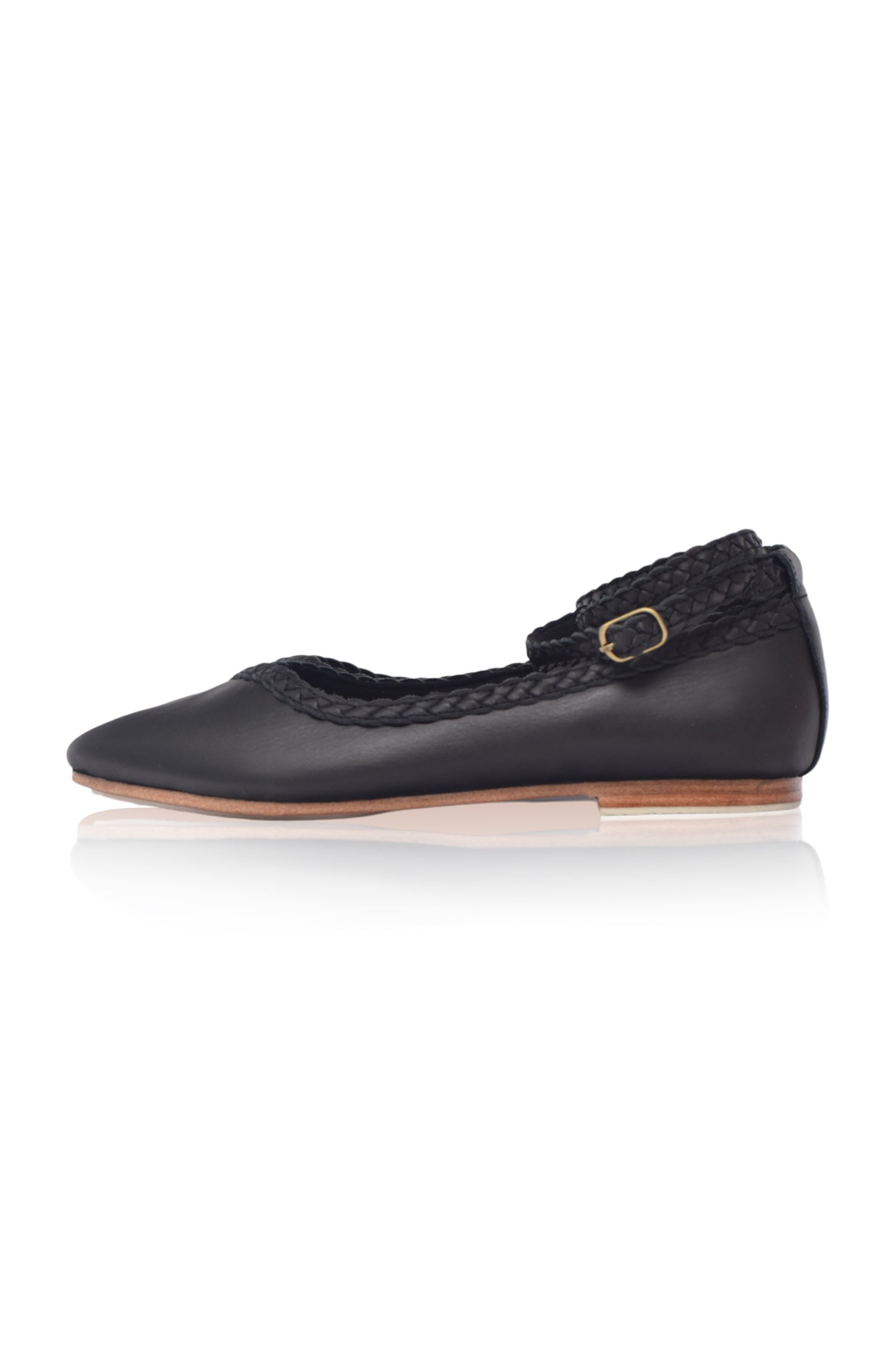 Soiree Pointy Toe Leather Ballet Flats by Bali ELF