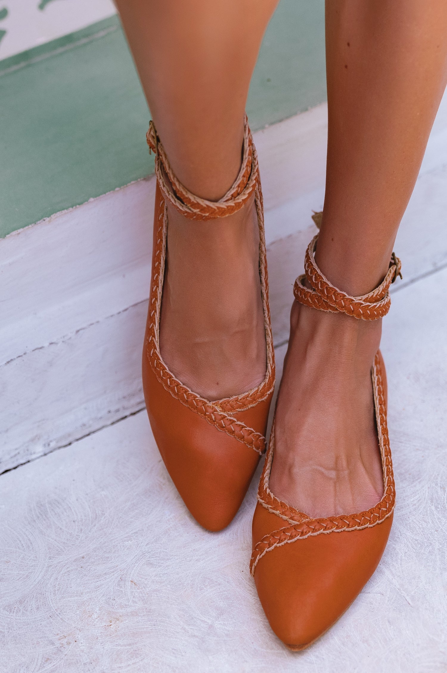 Soiree Pointy Toe Leather Ballet Flats by Bali ELF