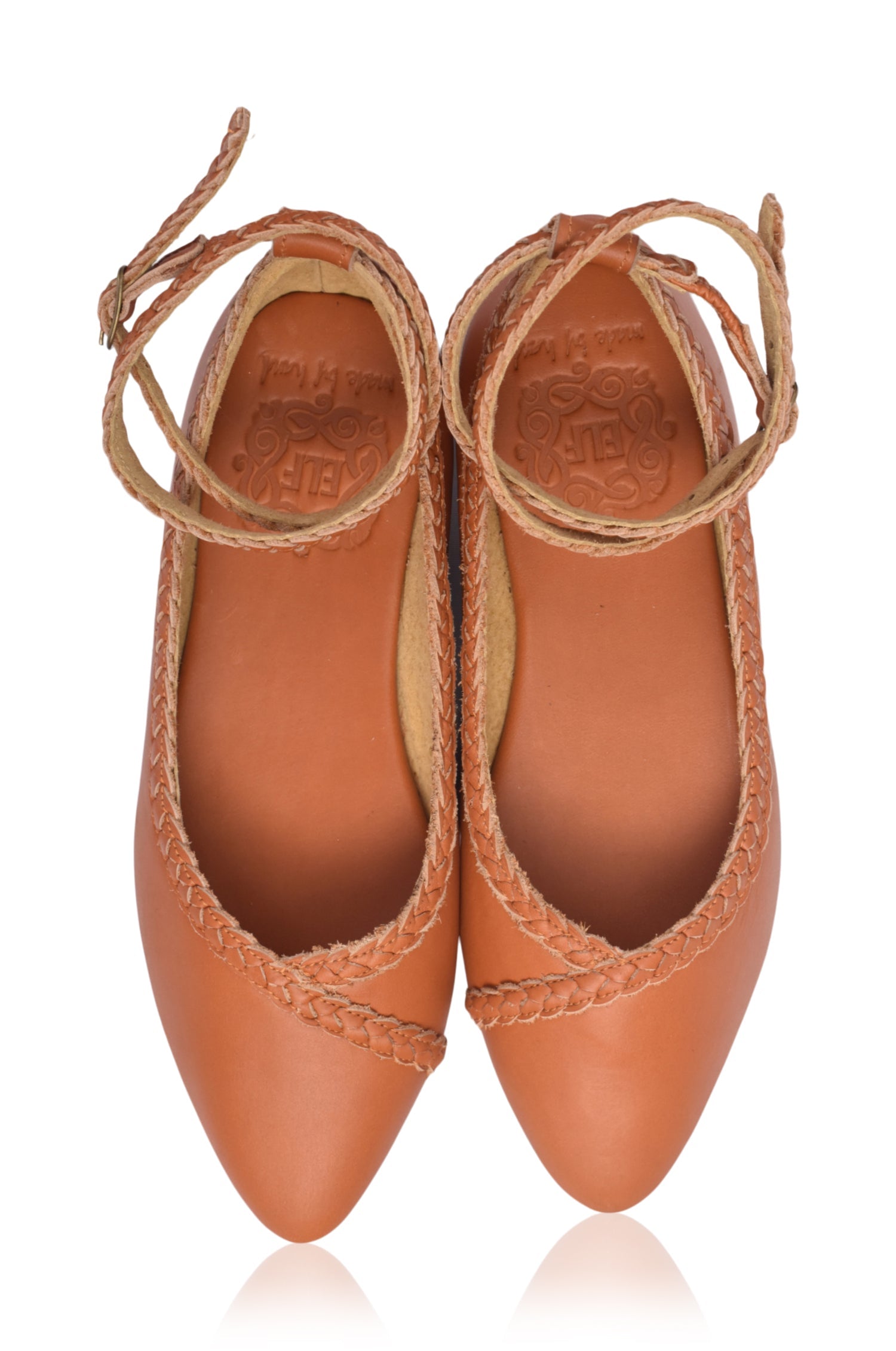 Soiree Pointy Toe Leather Ballet Flats by Bali ELF
