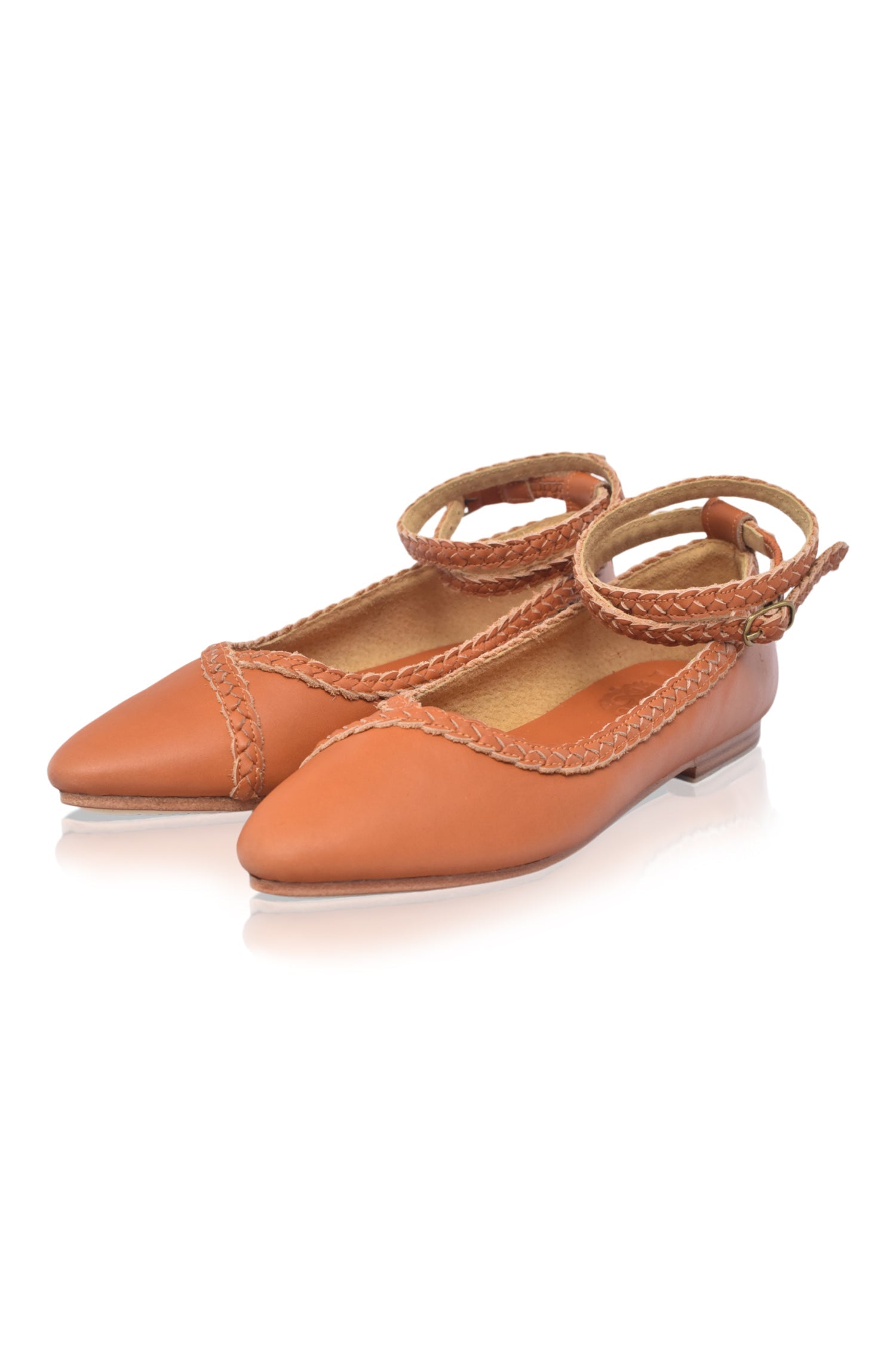 Soiree Pointy Toe Leather Ballet Flats by Bali ELF