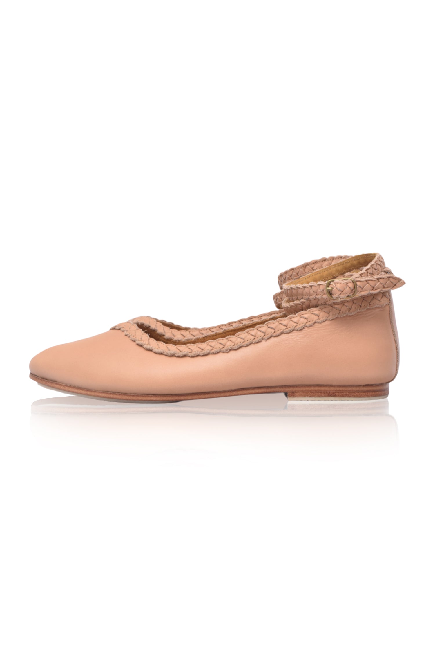 Soiree Pointy Toe Leather Ballet Flats by Bali ELF