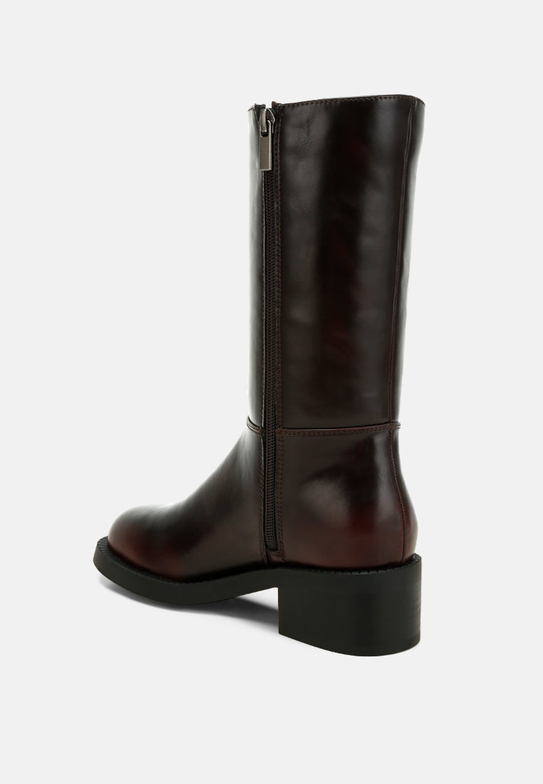 Block Heel Calf Boots by RAG