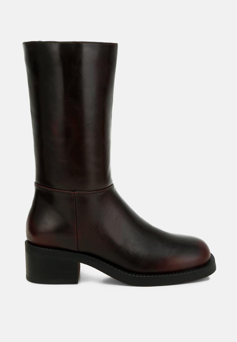Block Heel Calf Boots by RAG