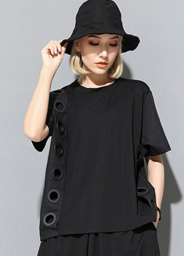 Tokiko O-Neck Short Sleeve Shirt by Marigold Shadows