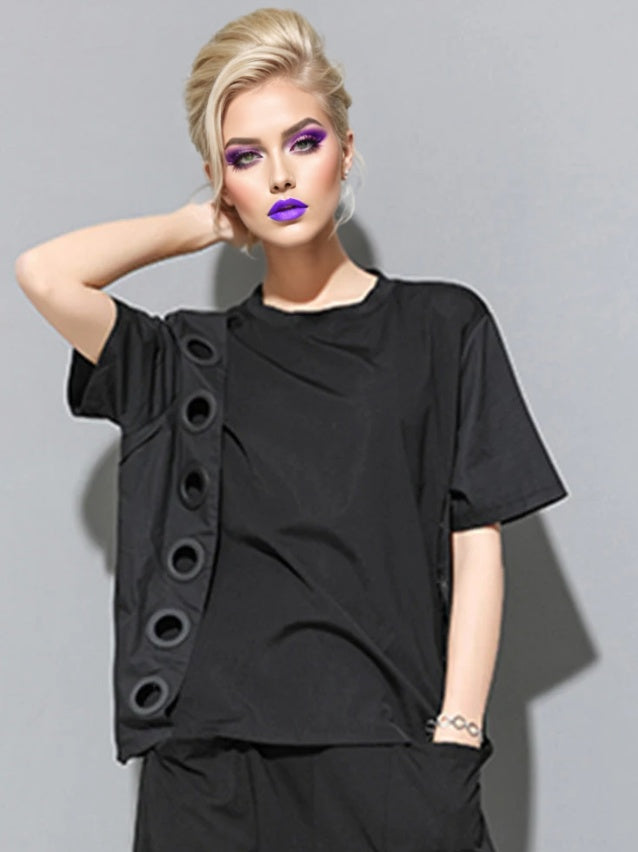 Tokiko O-Neck Short Sleeve Shirt by Marigold Shadows