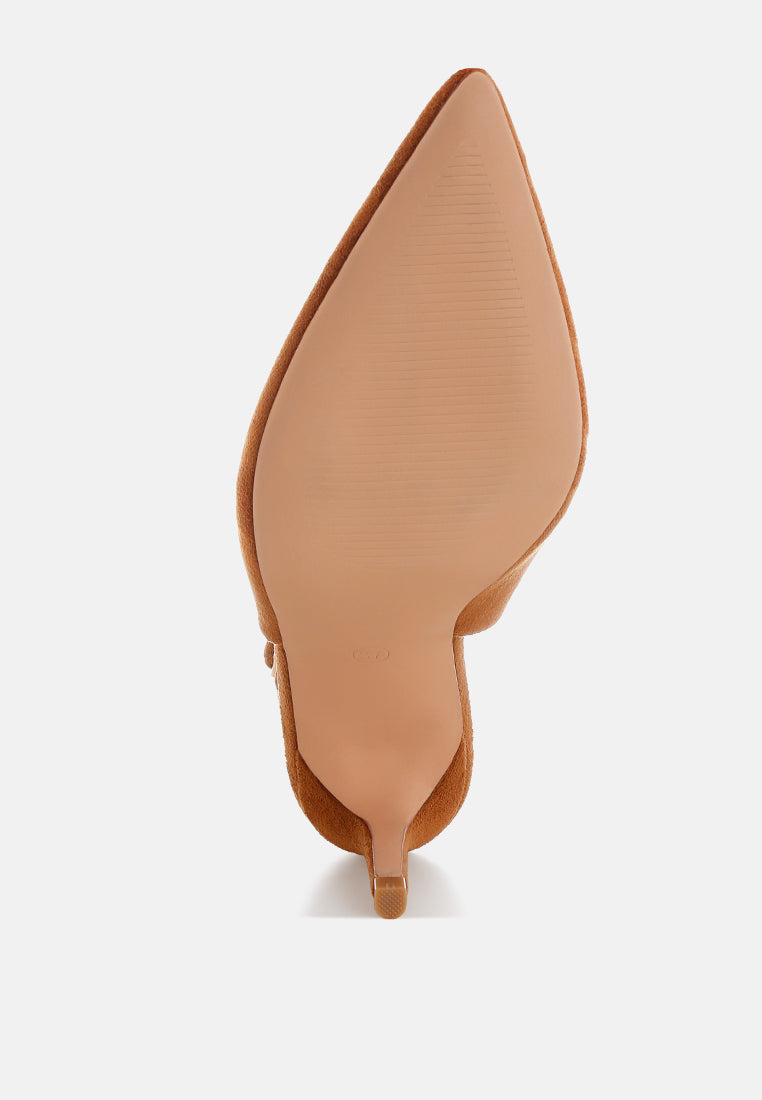 Theobs Soft Microfiber Pointed Toe Slingbacks