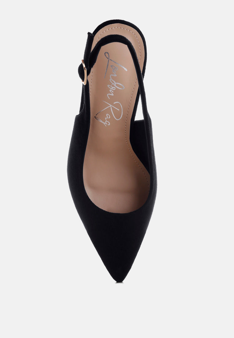 Theobs Soft Microfiber Pointed Toe Slingbacks