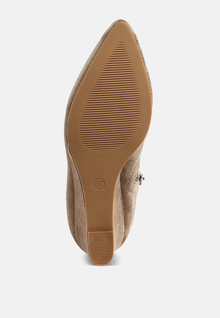Microfiber Wedge Heel Boots by MODE