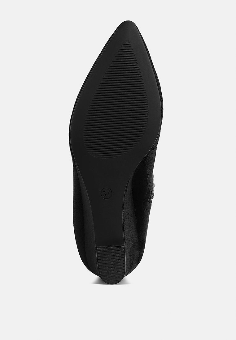 Microfiber Wedge Heel Boots by MODE