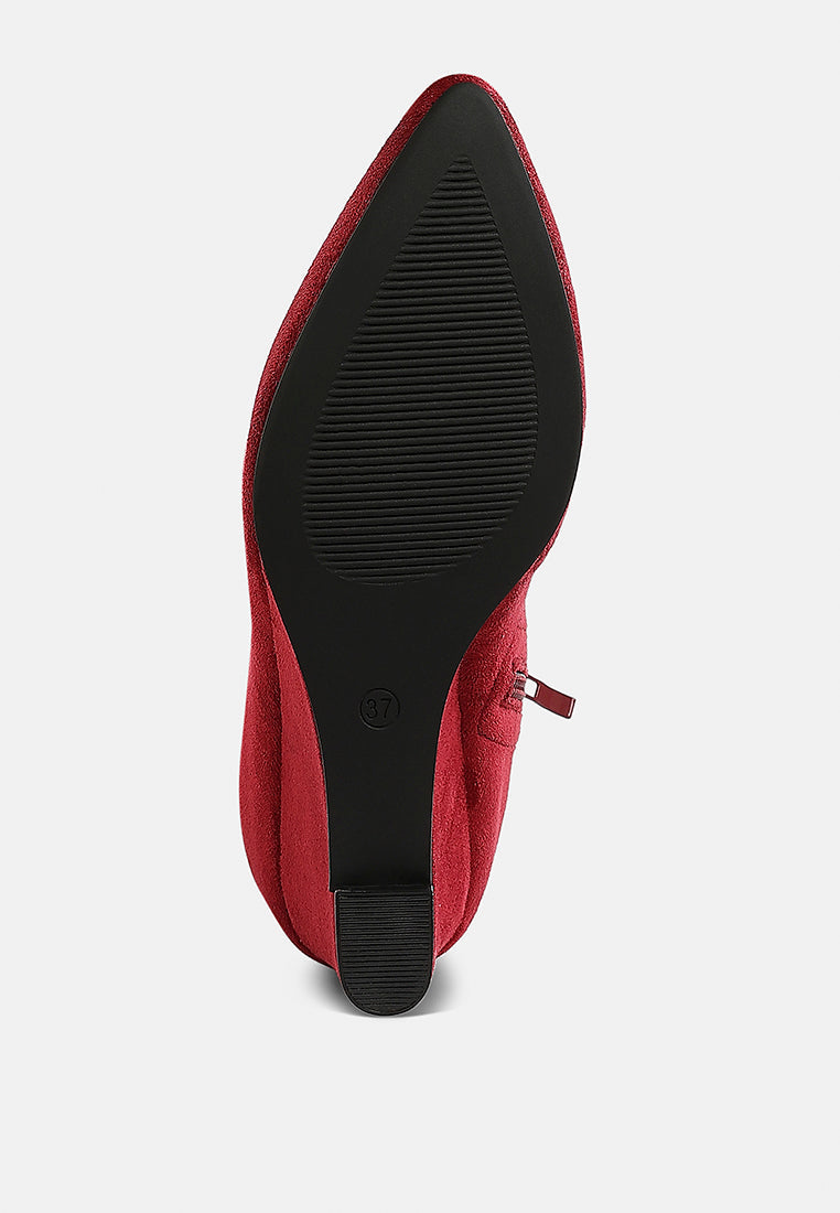 Microfiber Wedge Heel Boots by MODE
