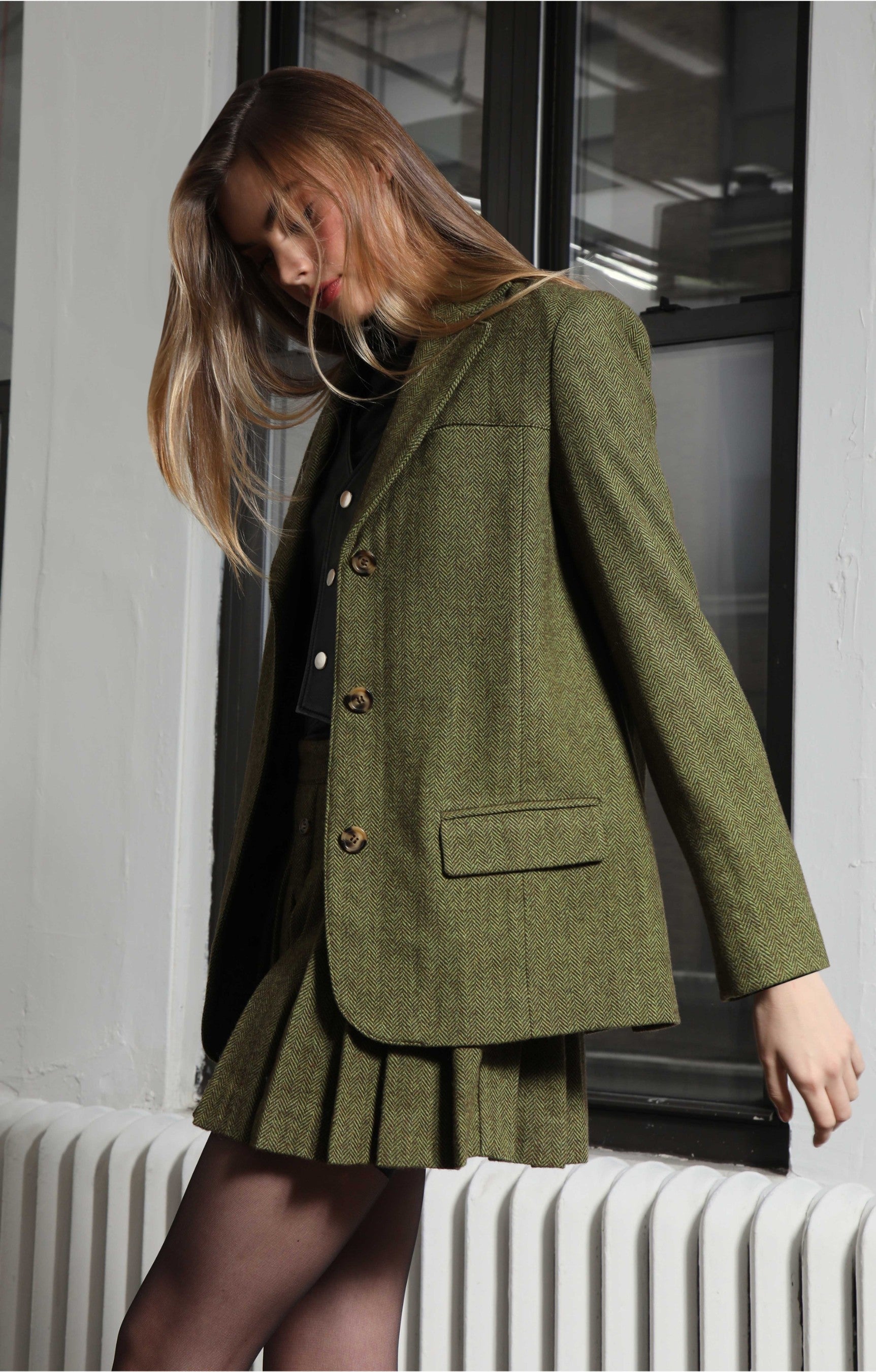 Stormi Blazer, Leaf Herringbone by Walter Baker