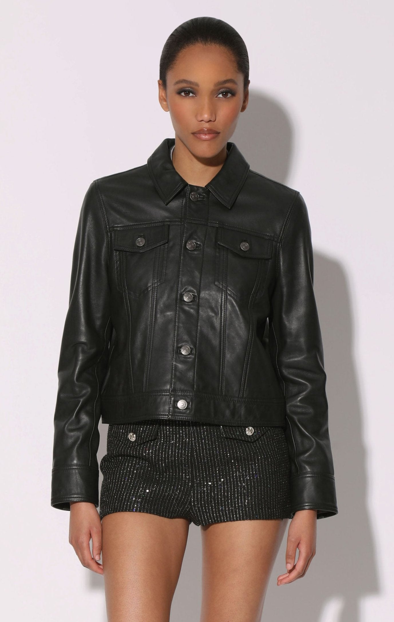 Laine Jacket, Black - Leather by Walter Baker