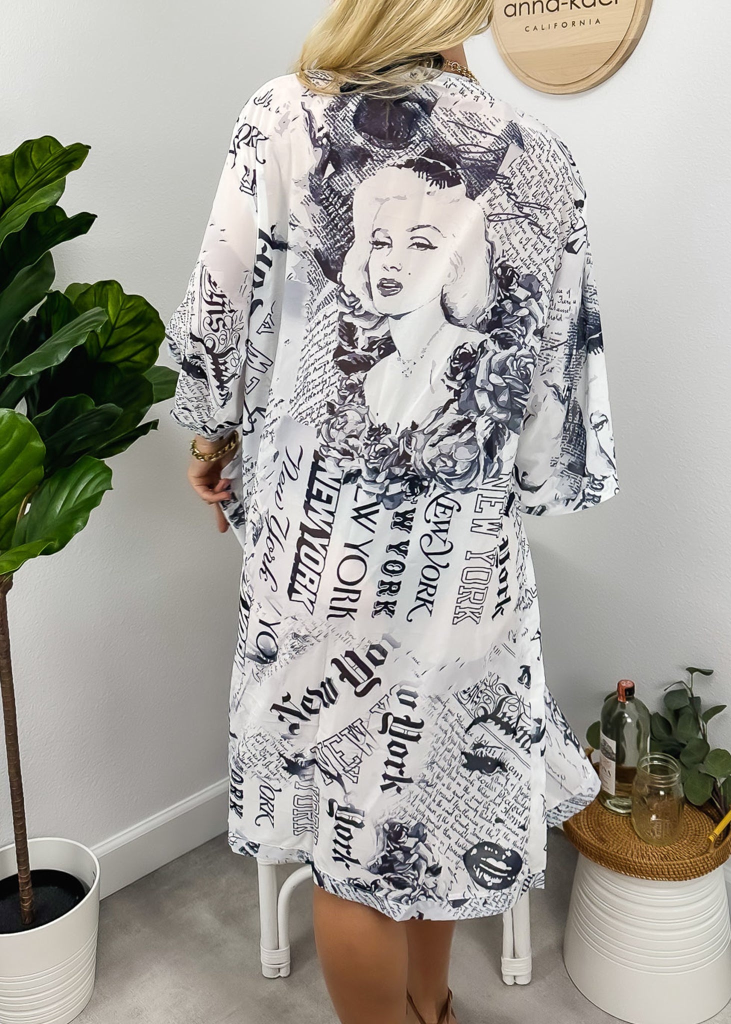 Women Marilyn Monroe Shirts Cardigan Long Open Stuff Kimonos by Anna-Kaci