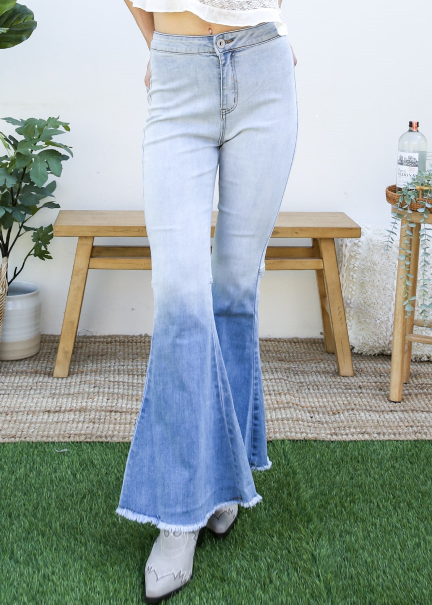 Bell Bottom High Waist Denim Jeans by Anna-Kaci