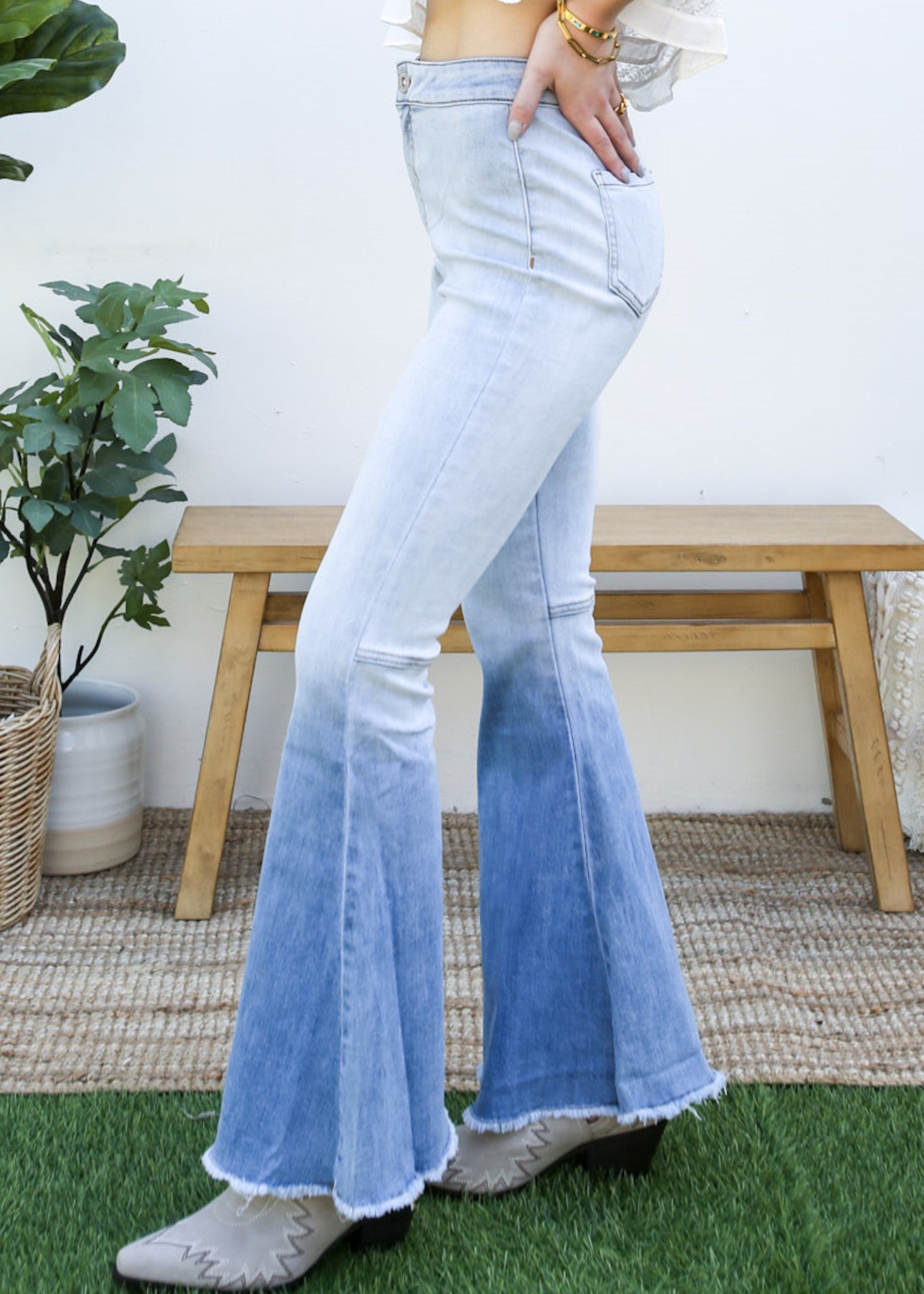 Bell Bottom High Waist Denim Jeans by Anna-Kaci