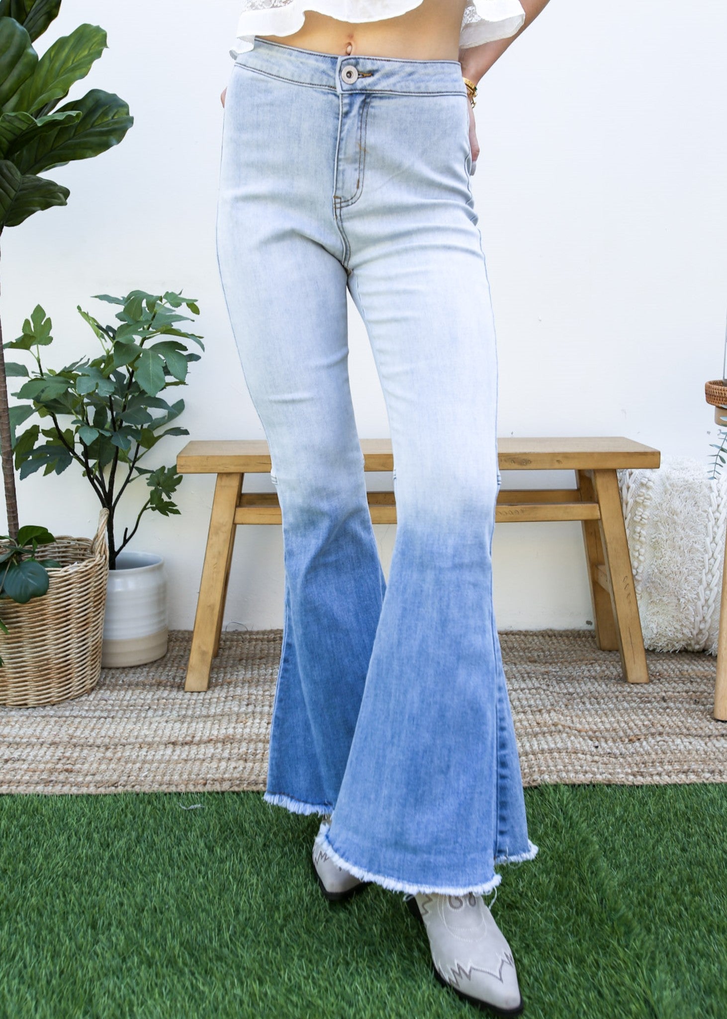 Bell Bottom High Waist Denim Jeans by Anna-Kaci