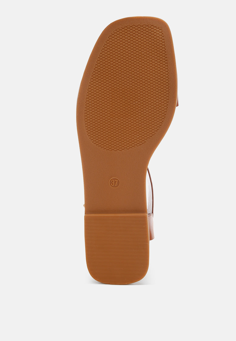 Yumal Buckled Square Toe Flat Sandals