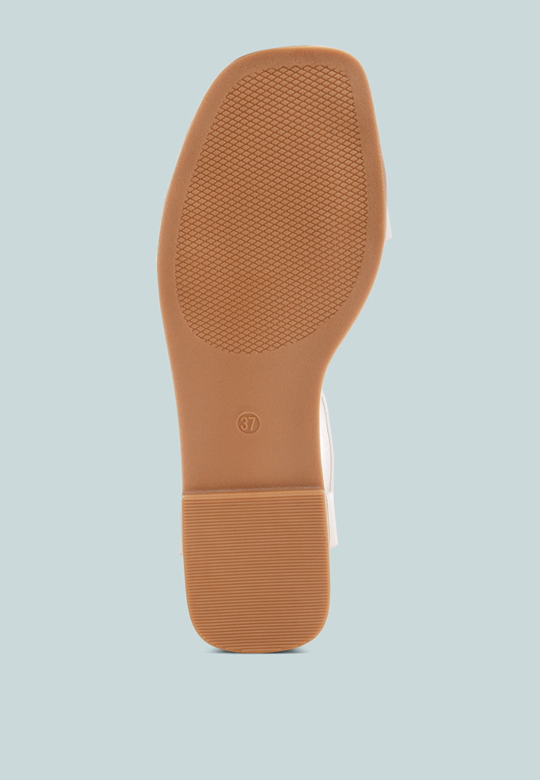 Yumal Buckled Square Toe Flat Sandals