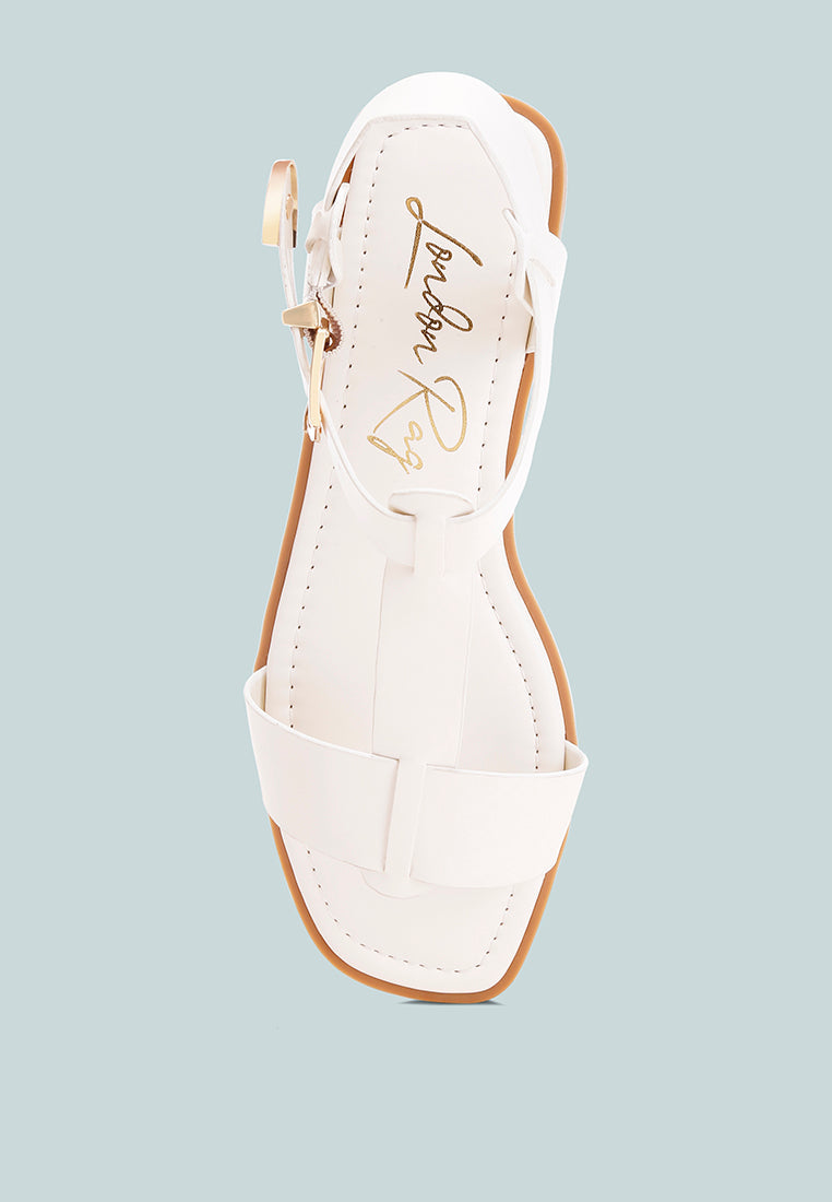 Yumal Buckled Square Toe Flat Sandals