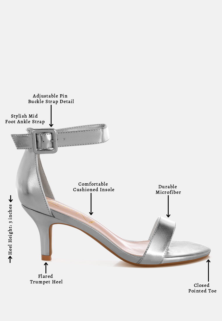 Yuti Glossy Kitten Heel Sandals