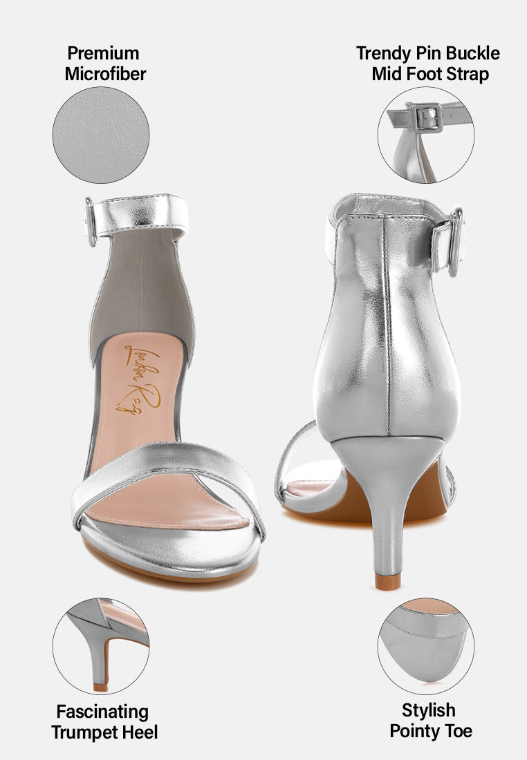 Yuti Glossy Kitten Heel Sandals