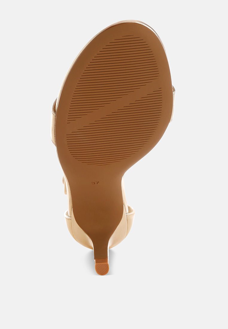 Yuti Glossy Kitten Heel Sandals