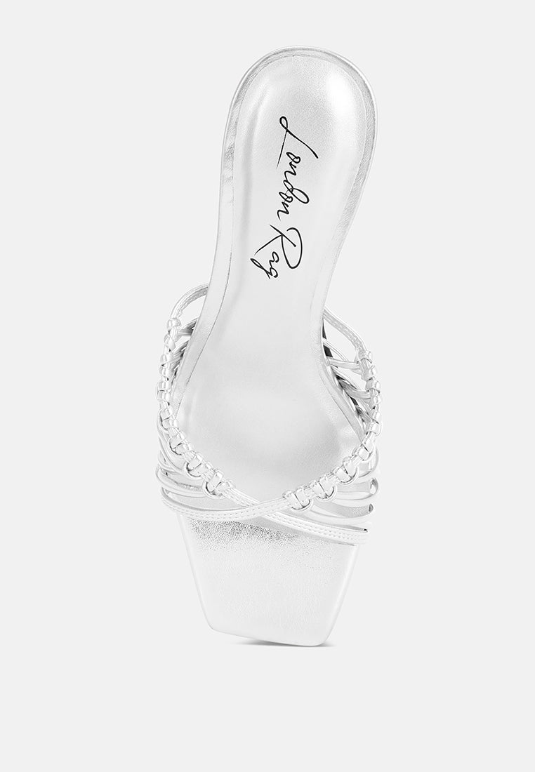 Zeldara Braided Strappy Kitten Heels