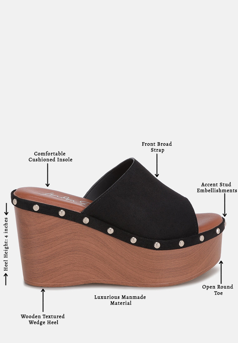 Zorya Stud Embellished Wedge Heels