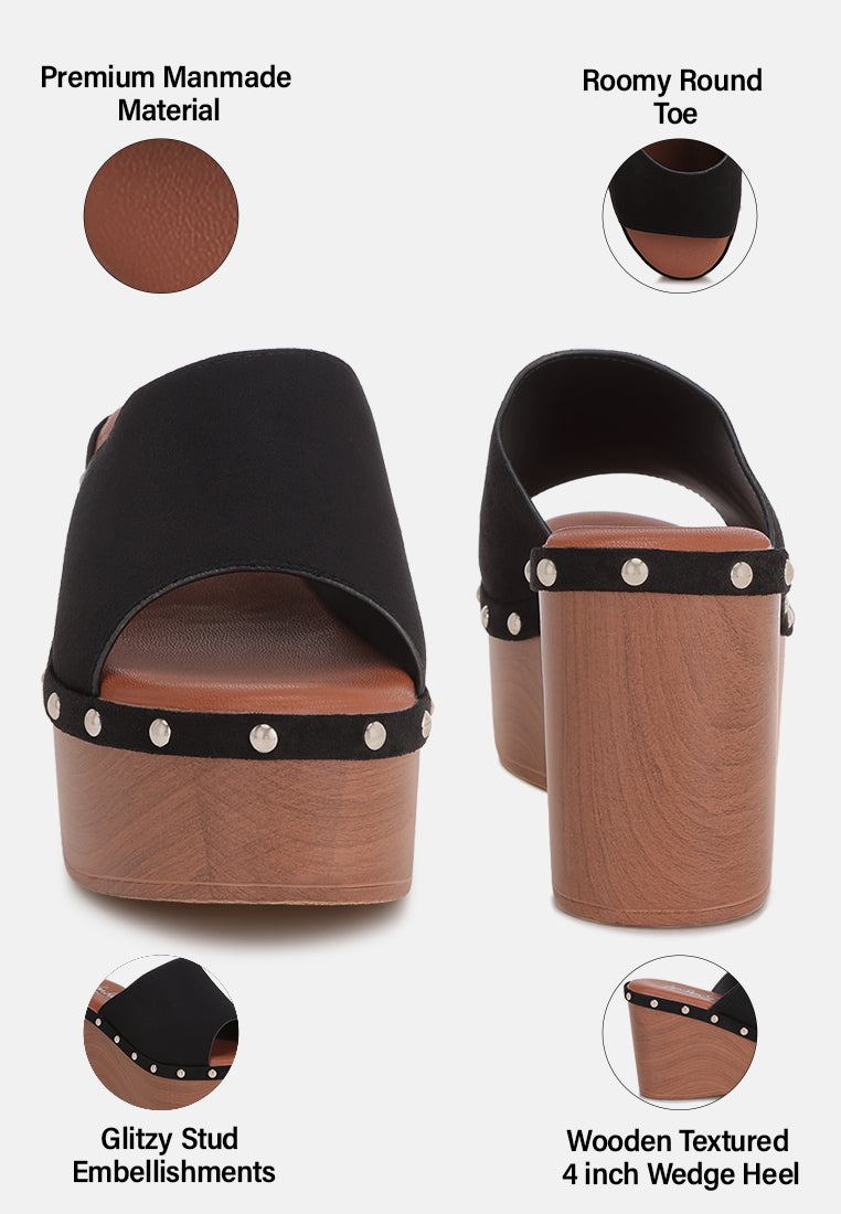 Zorya Stud Embellished Wedge Heels