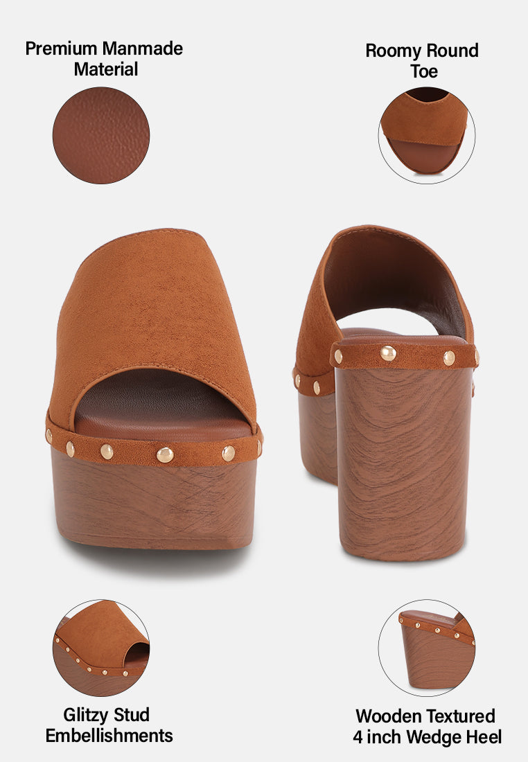Zorya Stud Embellished Wedge Heels