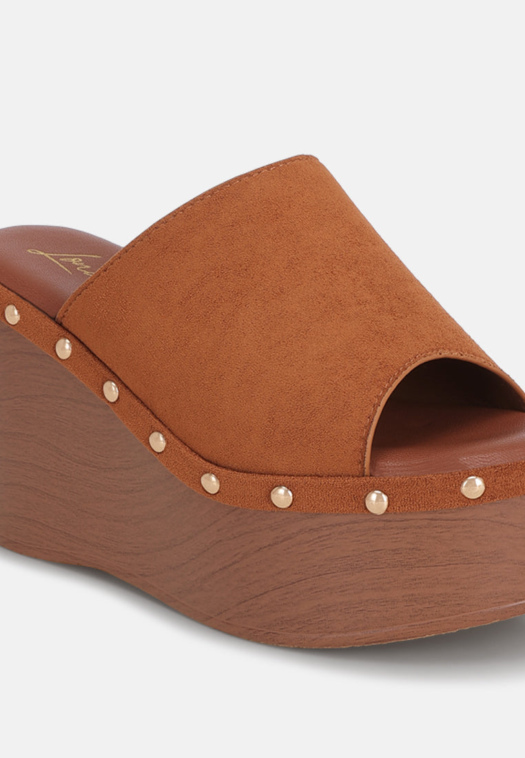 Zorya Stud Embellished Wedge Heels