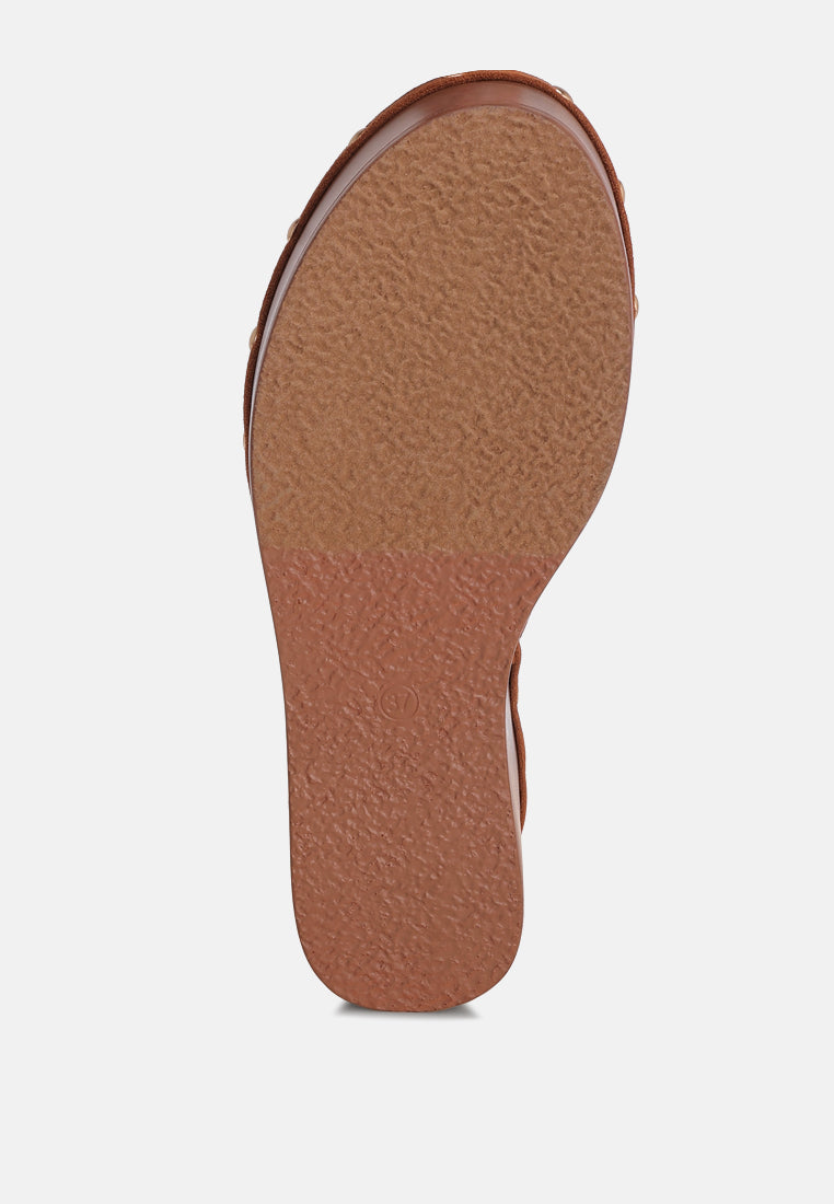Zorya Stud Embellished Wedge Heels