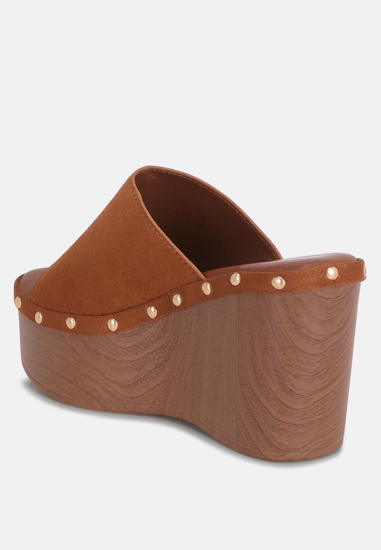 Zorya Stud Embellished Wedge Heels