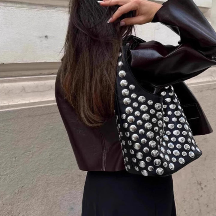 Y2K Rivet Skull Shoulder Bag for Fashion-Forward Style main image 1
