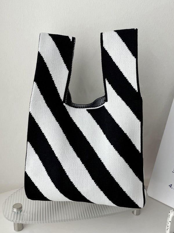 Urban Contrast Color Striped Bags Accessories Handbags by migunica