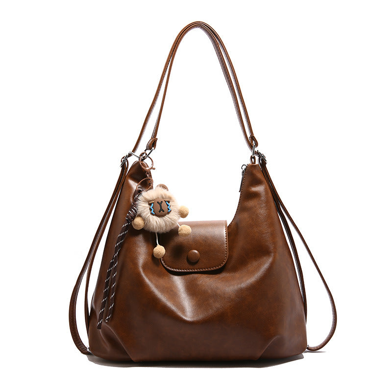 Relaxed Faux-Leather Shoulder Bag