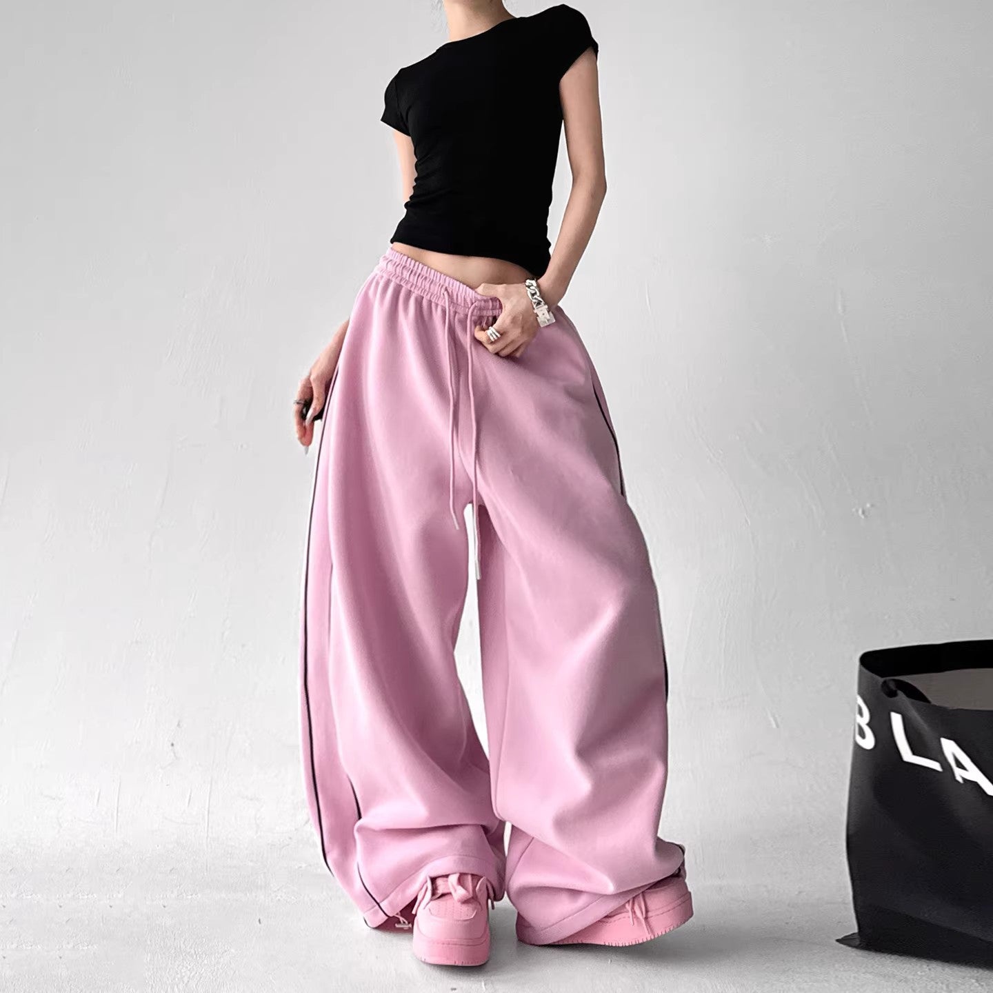 Baggy Wide-Leg Streetwear Track Pants