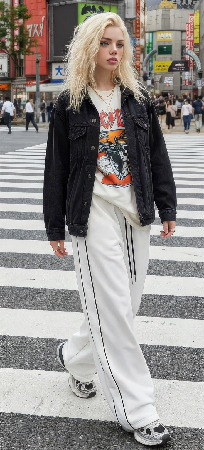 Baggy Wide-Leg Streetwear Track Pants