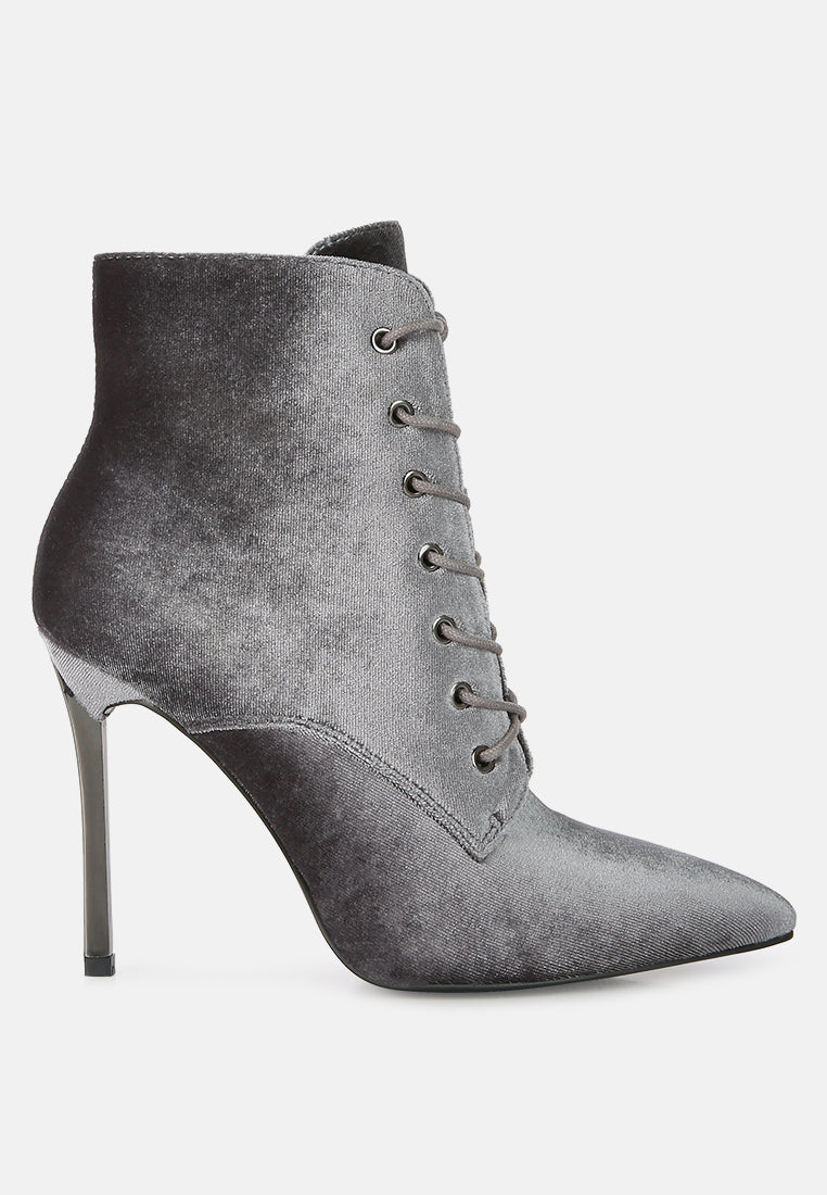 Velvet High Heeled Velvet Boots by RAG