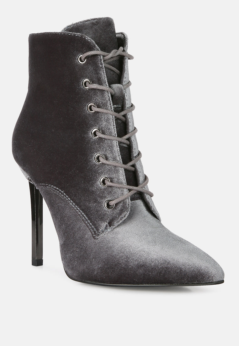 Velvet High Heeled Velvet Boots by RAG