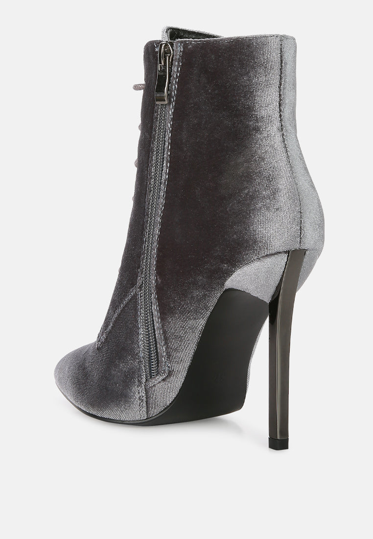 Velvet High Heeled Velvet Boots by RAG