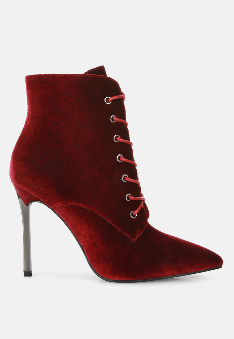 Velvet High Heeled Velvet Boots by RAG
