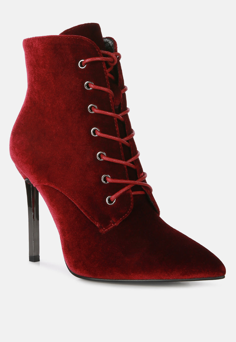Velvet High Heeled Velvet Boots by RAG