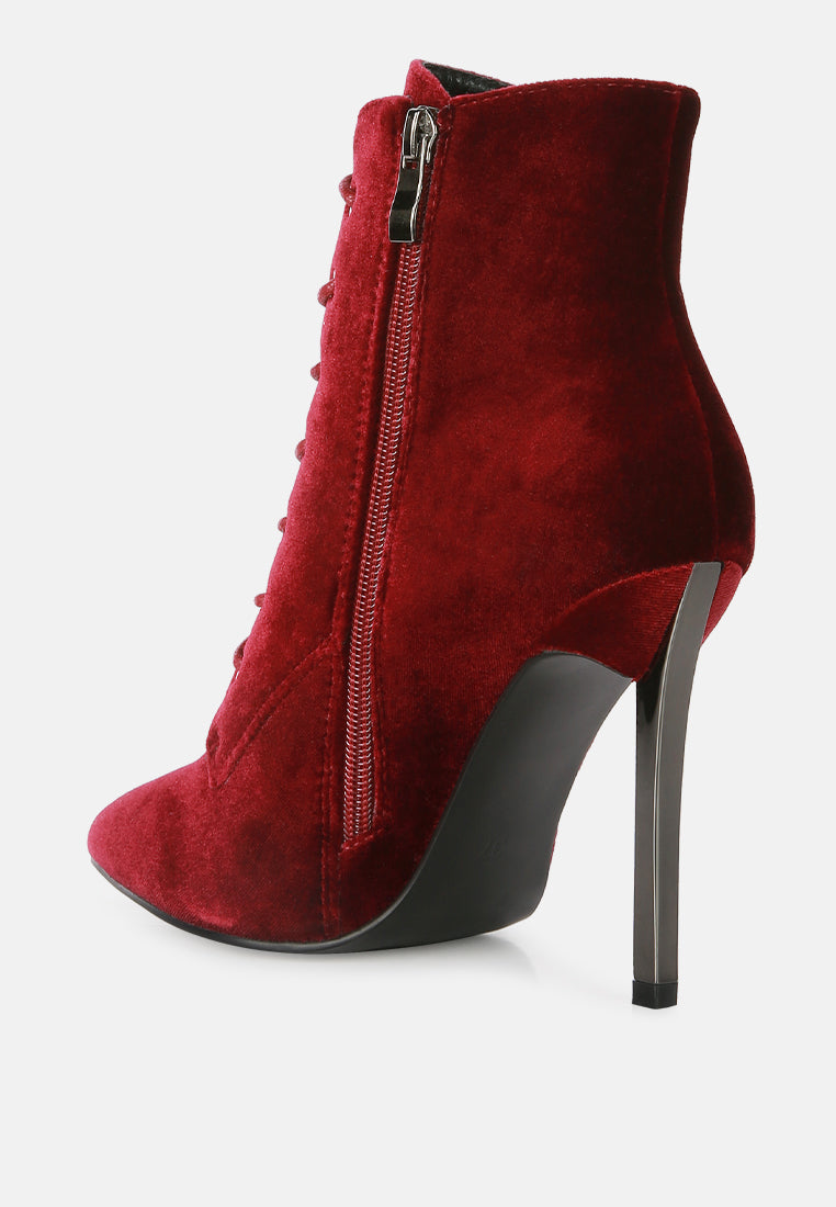 Velvet High Heeled Velvet Boots by RAG