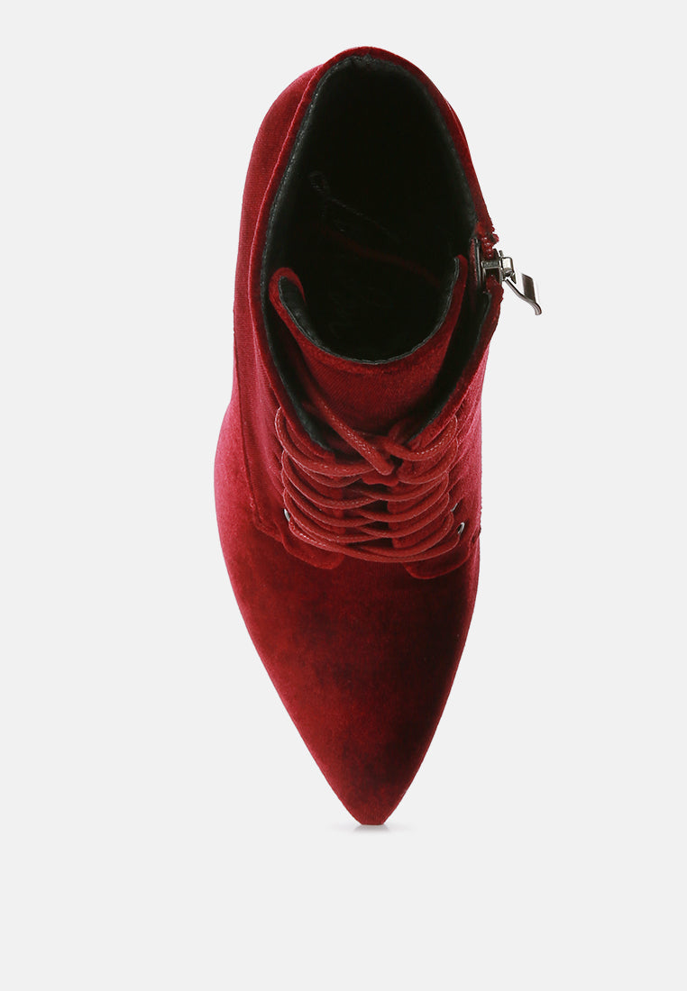 Velvet High Heeled Velvet Boots by RAG