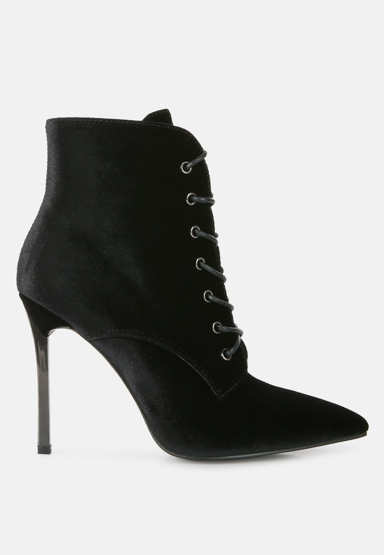 Velvet High Heeled Velvet Boots by RAG