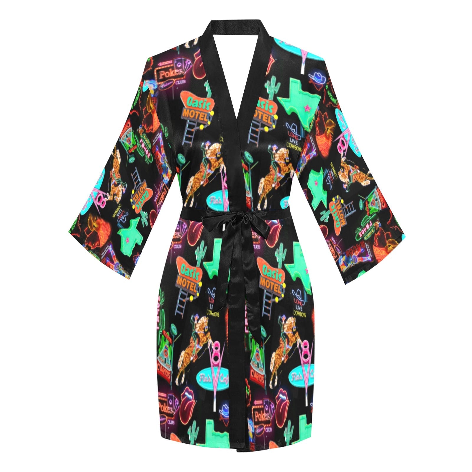 Vegas Neon Women's Lounge Kimono Robe by Baha Ranch Western Wear