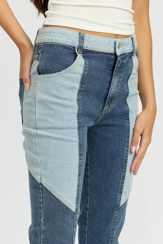Color Block Wide Leg Pants - back view
