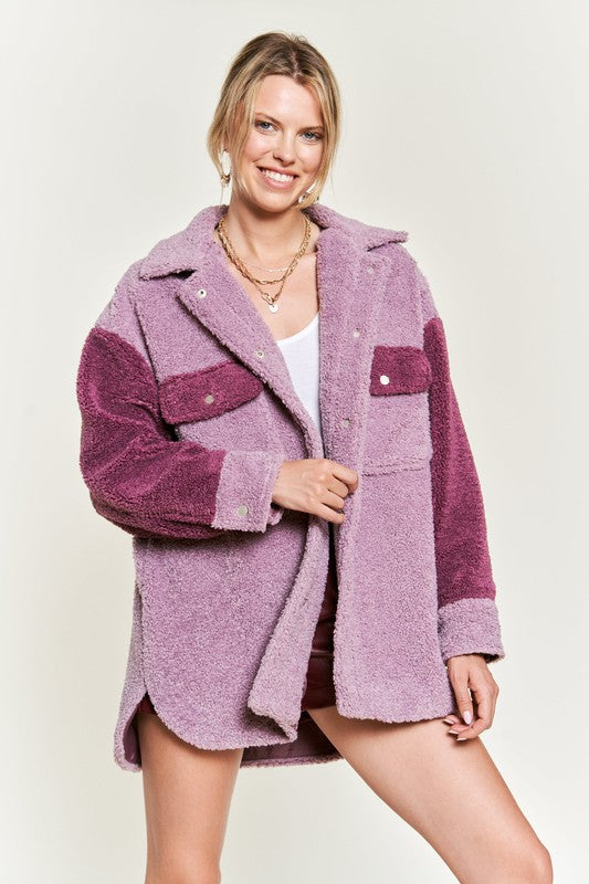 Colorblock Sherpa Jacket - front view